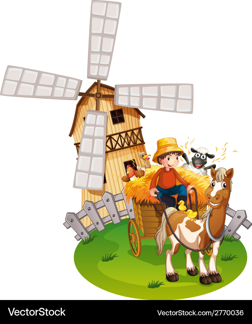 Farm boy Royalty Free Vector Image - VectorStock