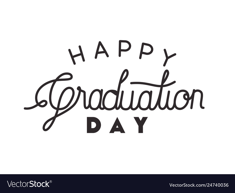 Graduation message with hand made font Royalty Free Vector