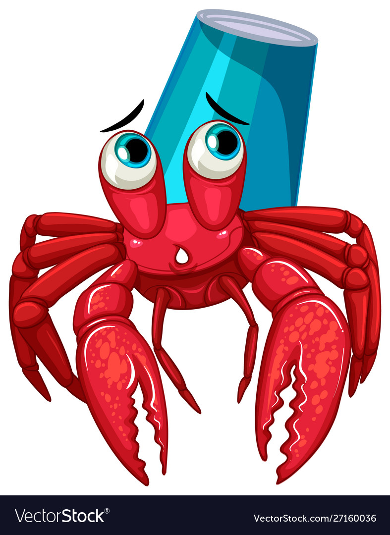 Hermit crab with coffee cup on back Royalty Free Vector