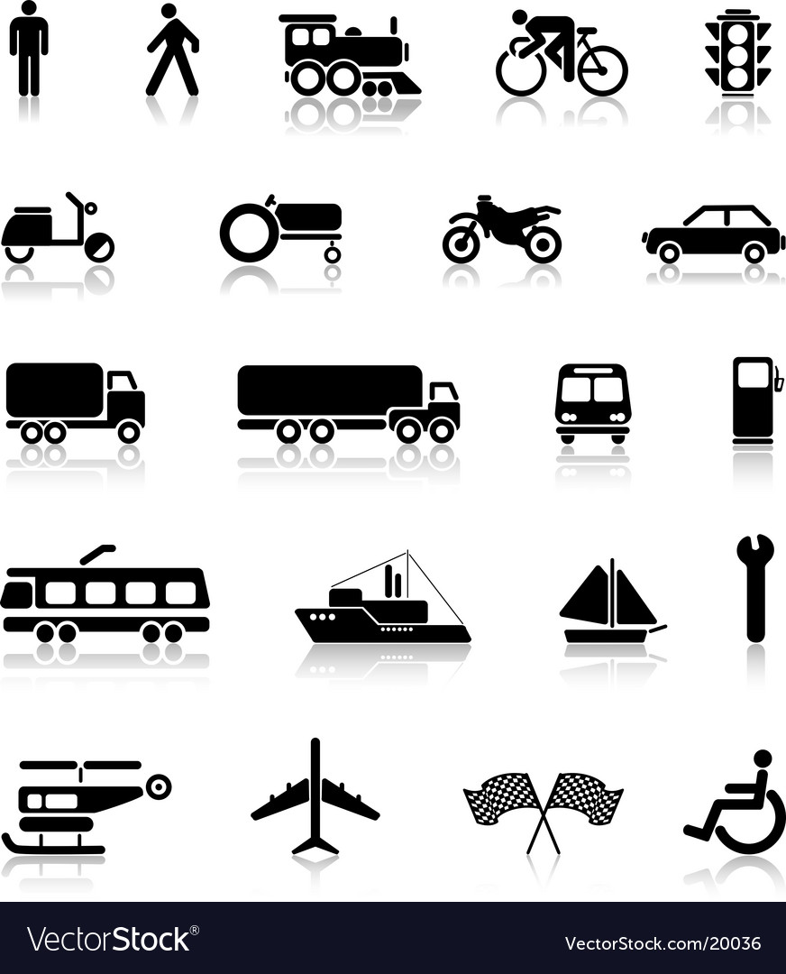 Silhouettes transport Royalty Free Vector Image