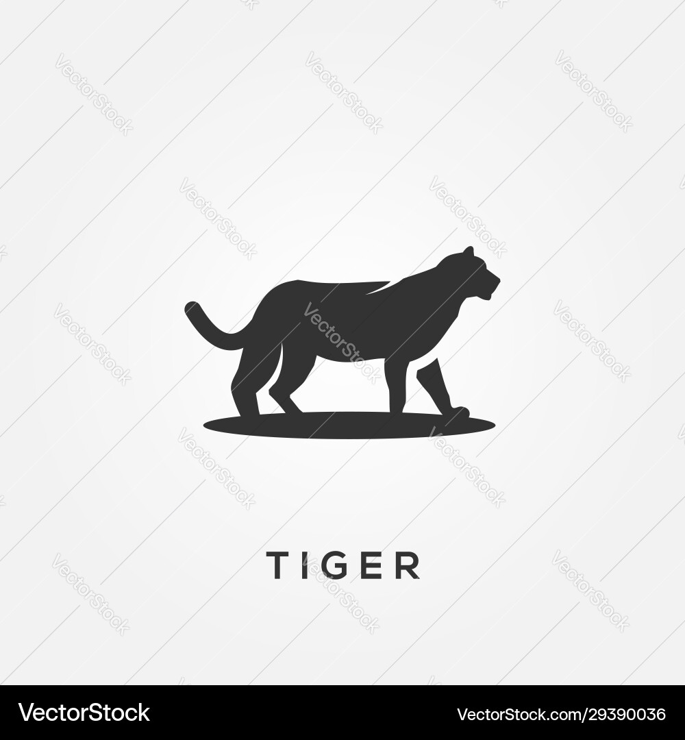 Tiger Animal Silhouette For Banner Or Background Vector Image