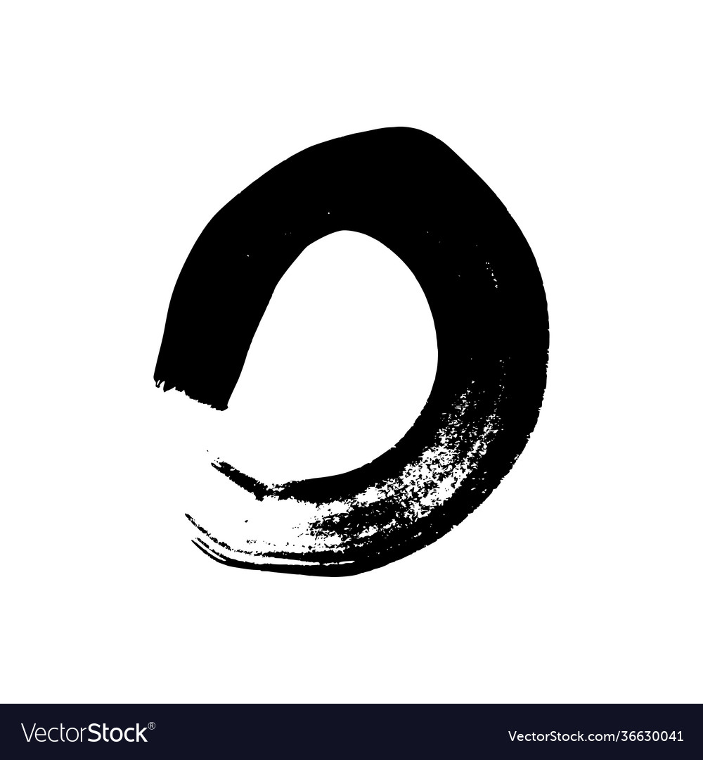 Black Grunge Brush Strokes In Circle Form Vector Image