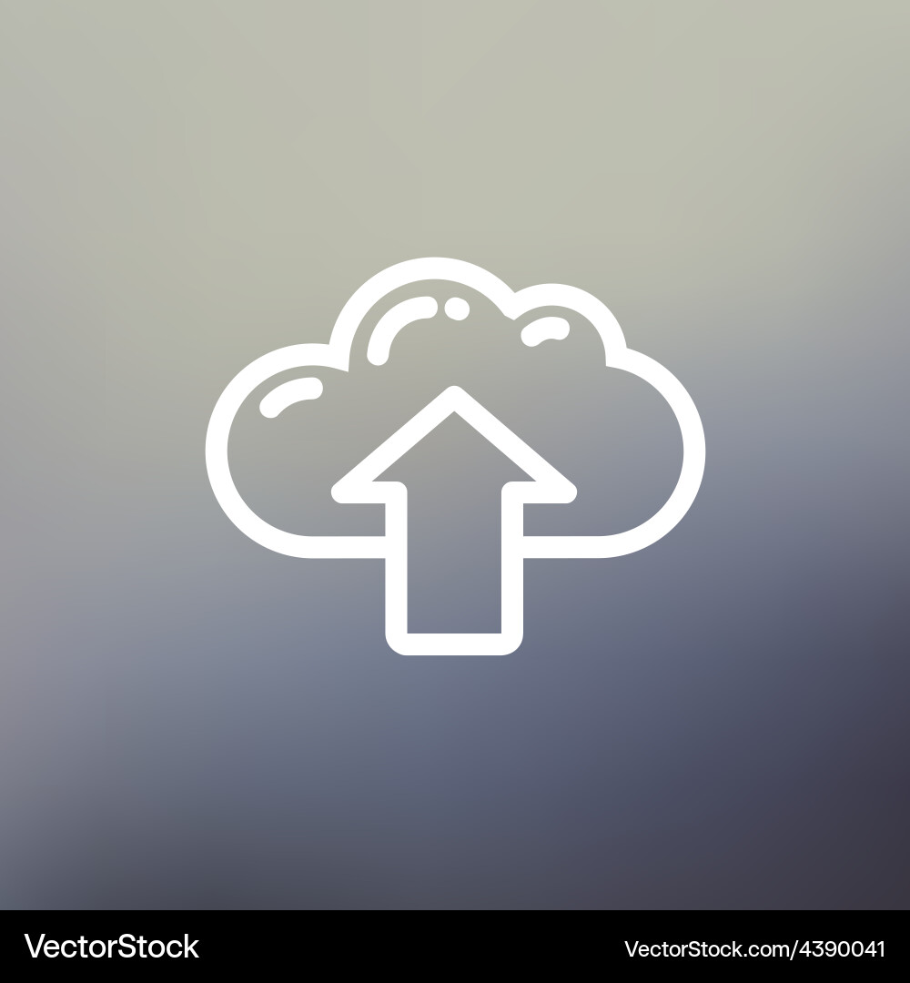 Cloud with arrow up thin line icon Royalty Free Vector Image