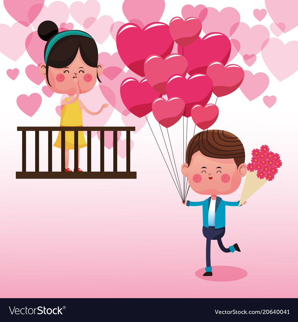 Cute couple in love cartoons Royalty Free Vector Image