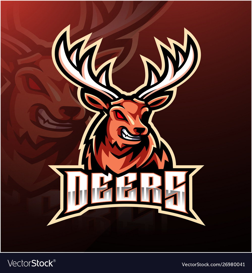 Deer sport mascot logo design Royalty Free Vector Image