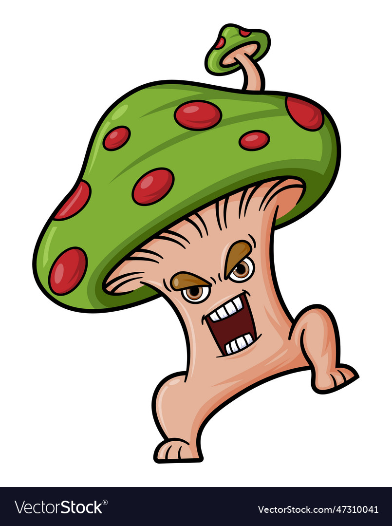 Mushroom cartoon character mascot design Vector Image