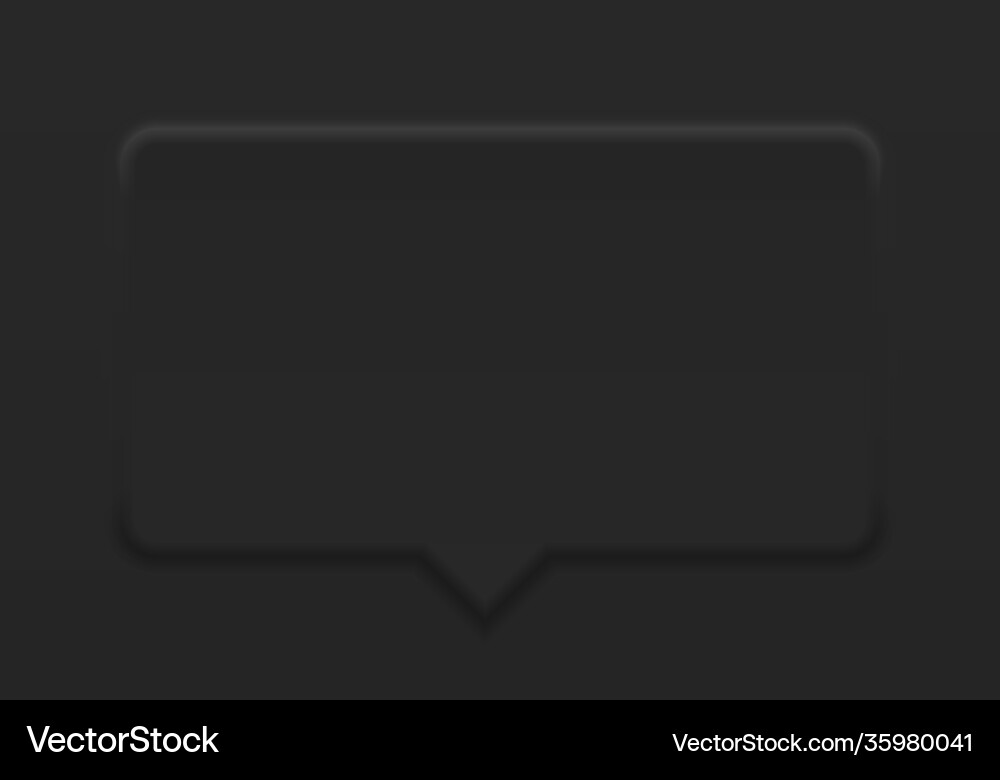 Speech bubble black big rectangle with shadow Vector Image