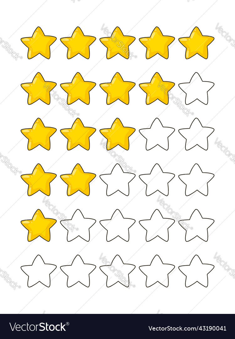 Star rating color image design element isolated Vector Image