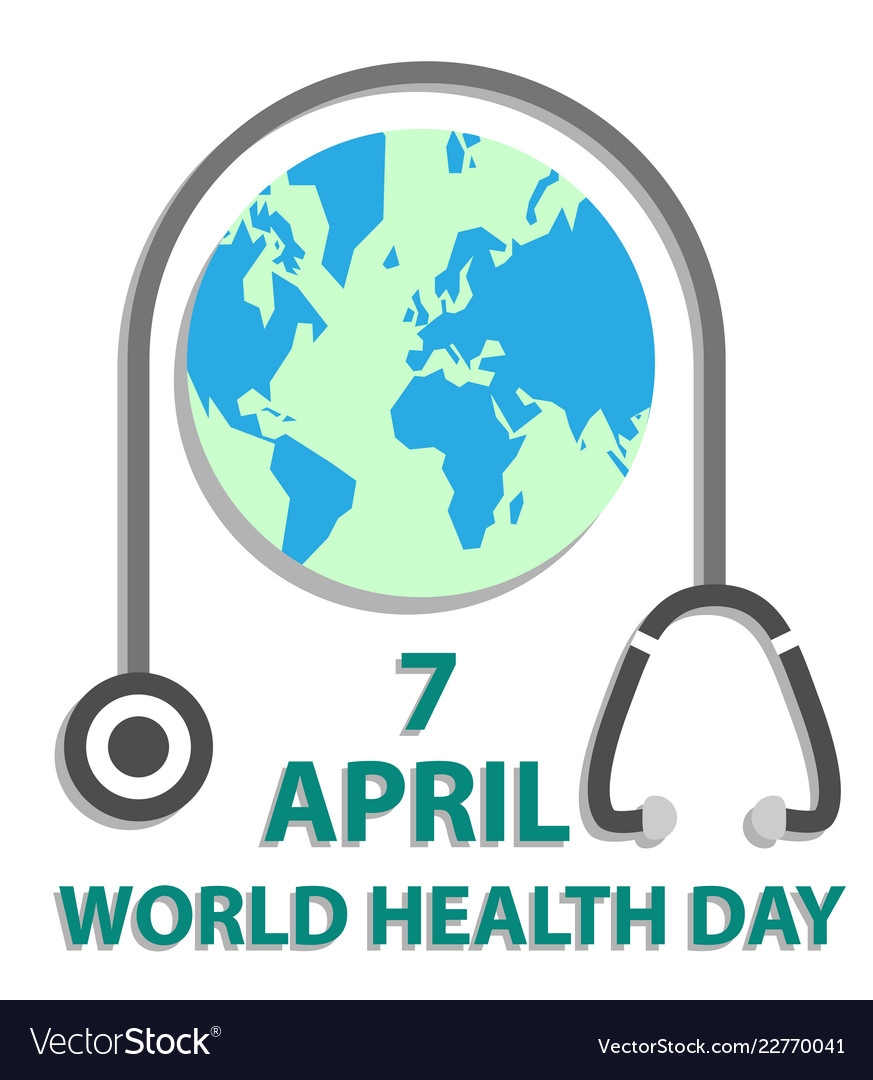 World health day concept with earth Royalty Free Vector