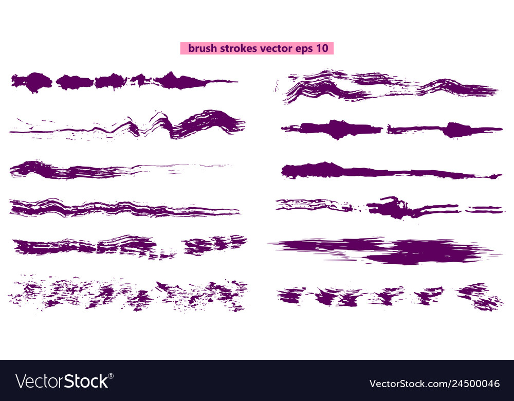 Collection natural brush strokes vector image Collection natural brush strokes