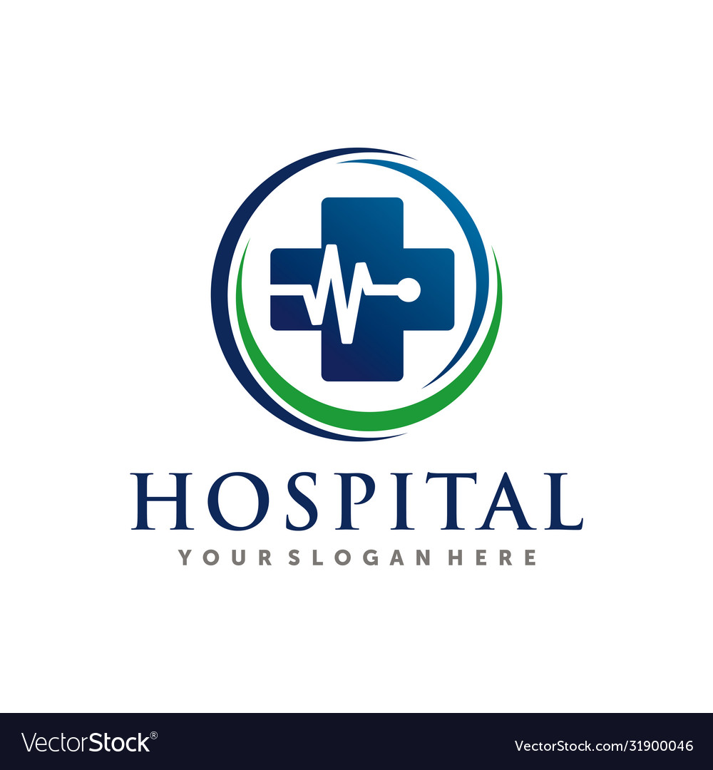 Hospital and clinic care logo Royalty Free Vector Image