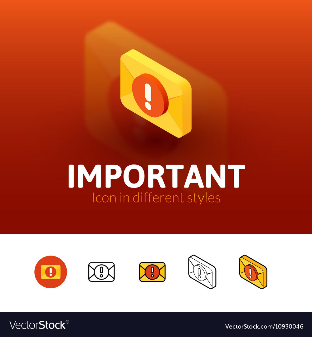 Important icon in different style Royalty Free Vector Image