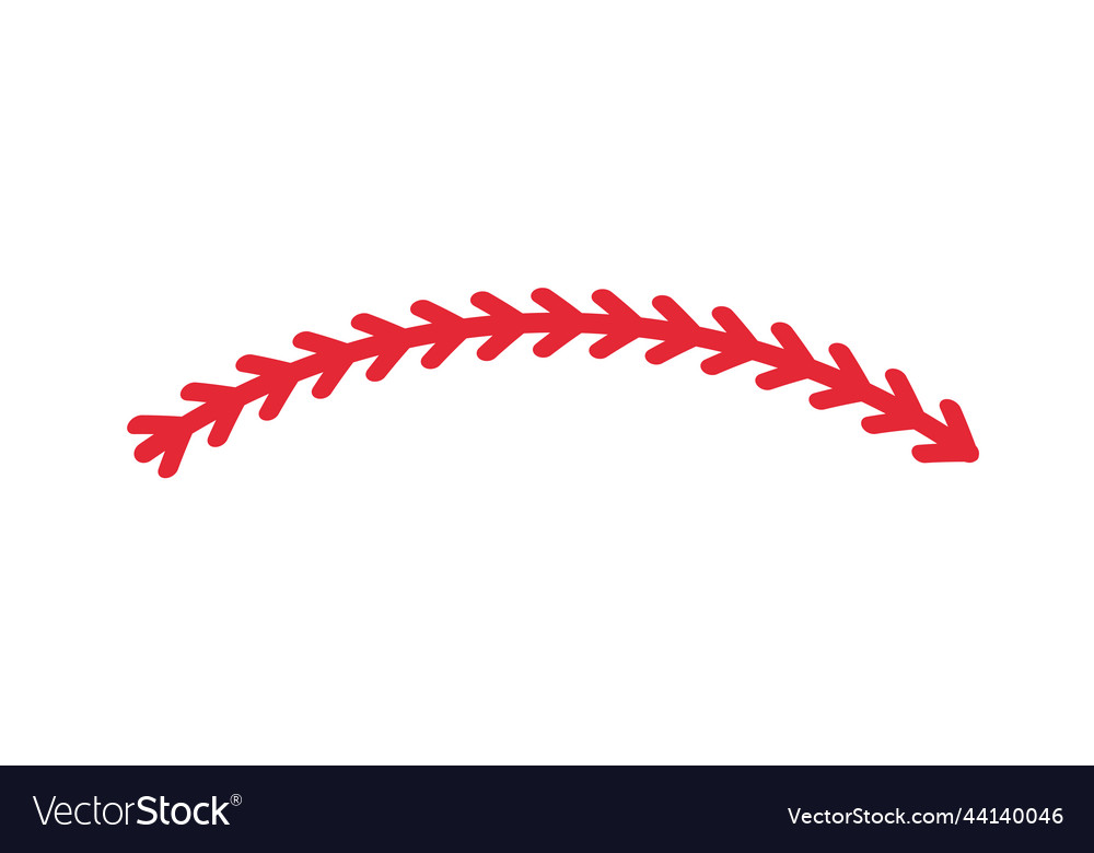 Red stitches of baseball stitch design Royalty Free Vector