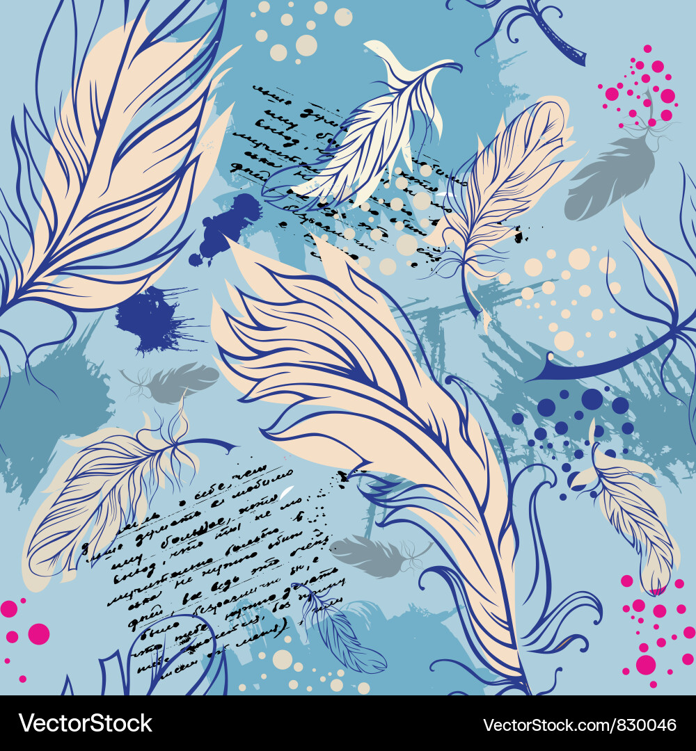 Seamless with feathers Royalty Free Vector Image