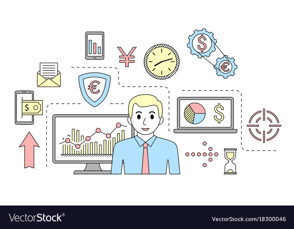 Stock Market Trade Concept Financial Forex Vector Image