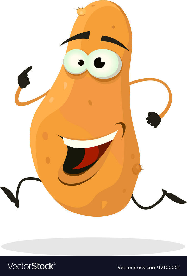 Cartoon Happy Potato Character Running Royalty Free Vector 5507