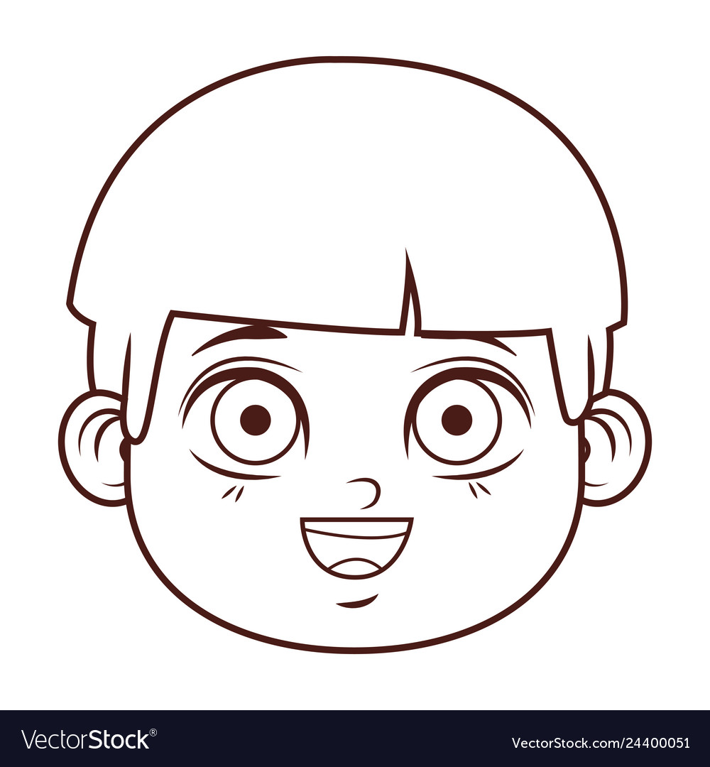 Cute boy face cartoon Royalty Free Vector Image