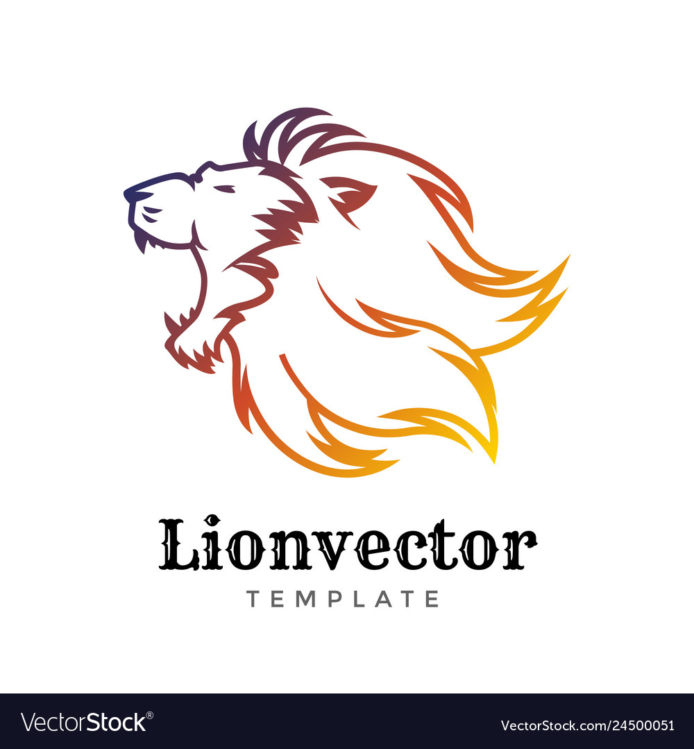Lion shield logo design template lion head logo Vector Image Lion shield logo design template lion head logo vector image on... 