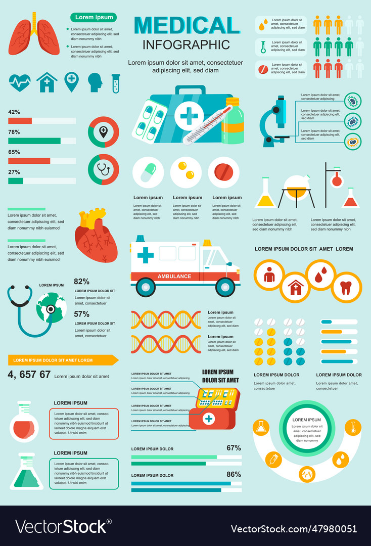 Medical banner with infographic elements Vector Image