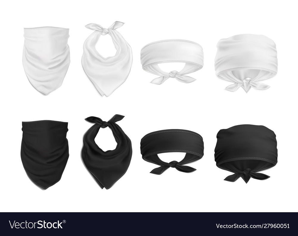 Download Mock Up Set Black And White Bandana Buff Vector Image PSD Mockup Templates