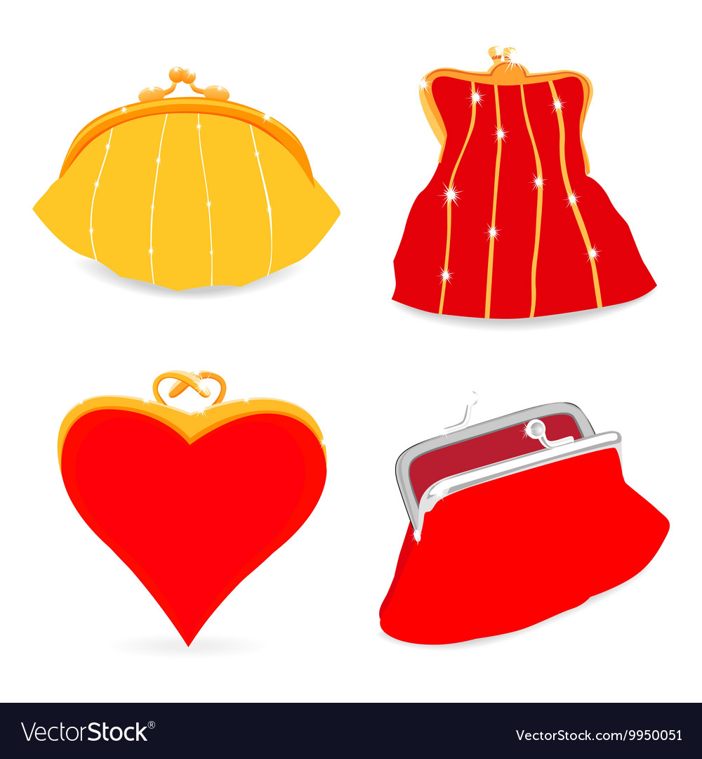 Set of stylish purse Royalty Free Vector Image