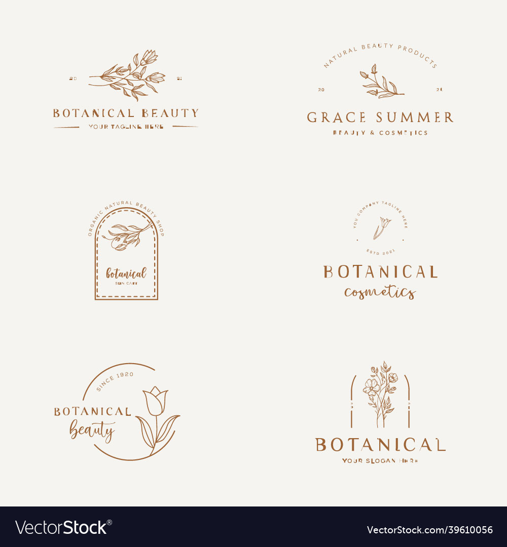 Botanical flower monoline logo icon image Vector Image