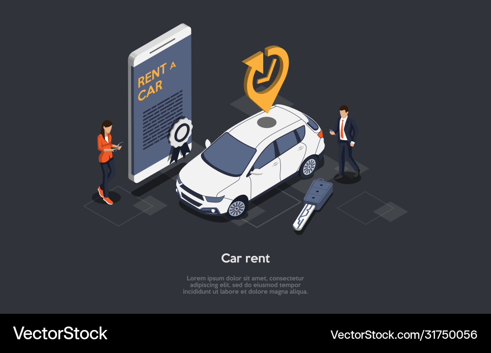 Car rent online service concept customer has Vector Image