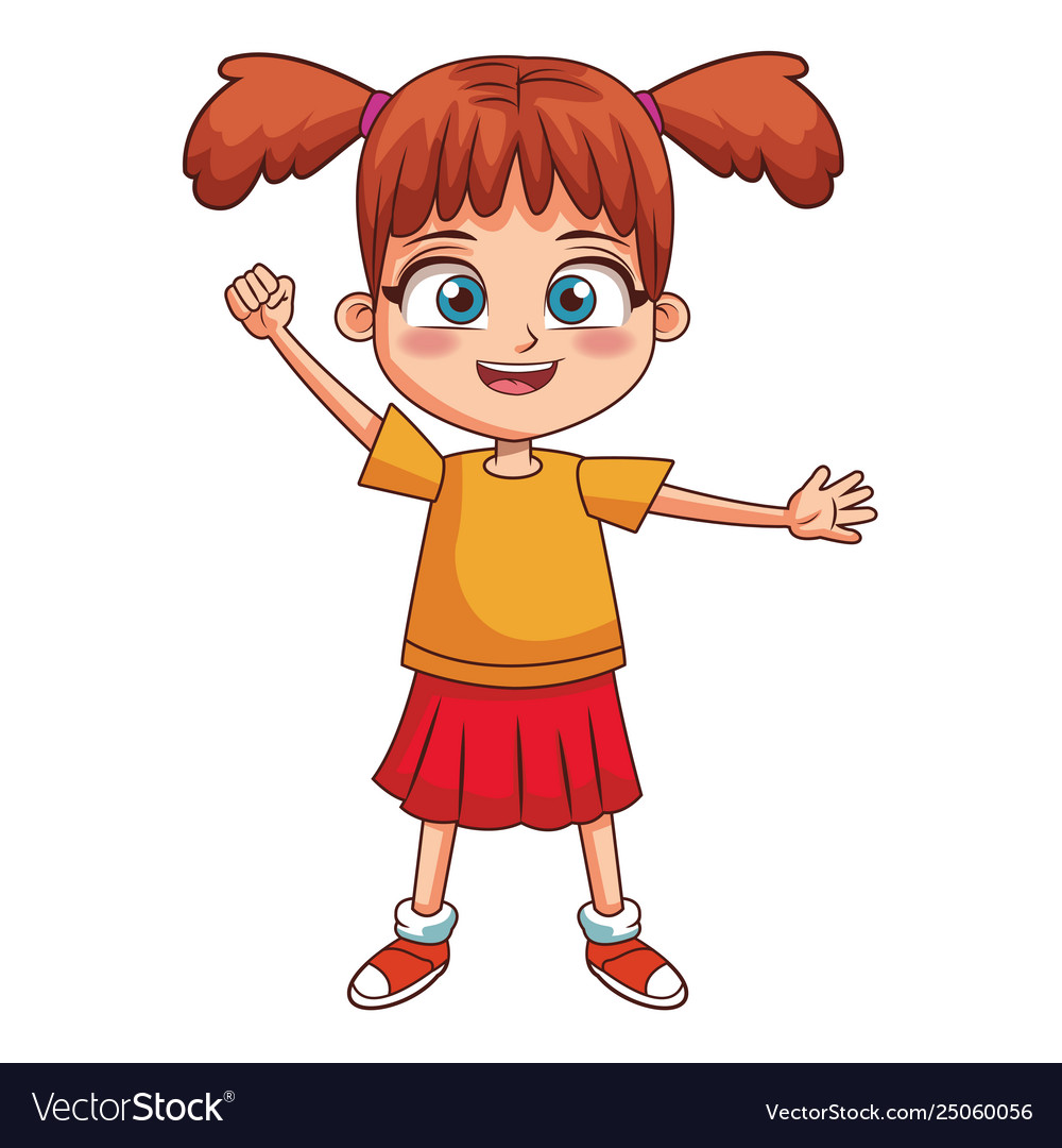 Girl children cartoon Royalty Free Vector Image