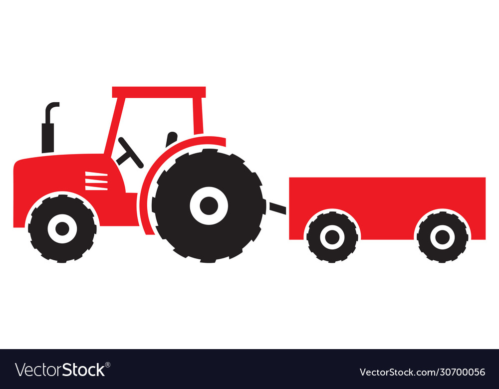 Red Agricultural Tractor and Wagon Illustration 11630243 PNG