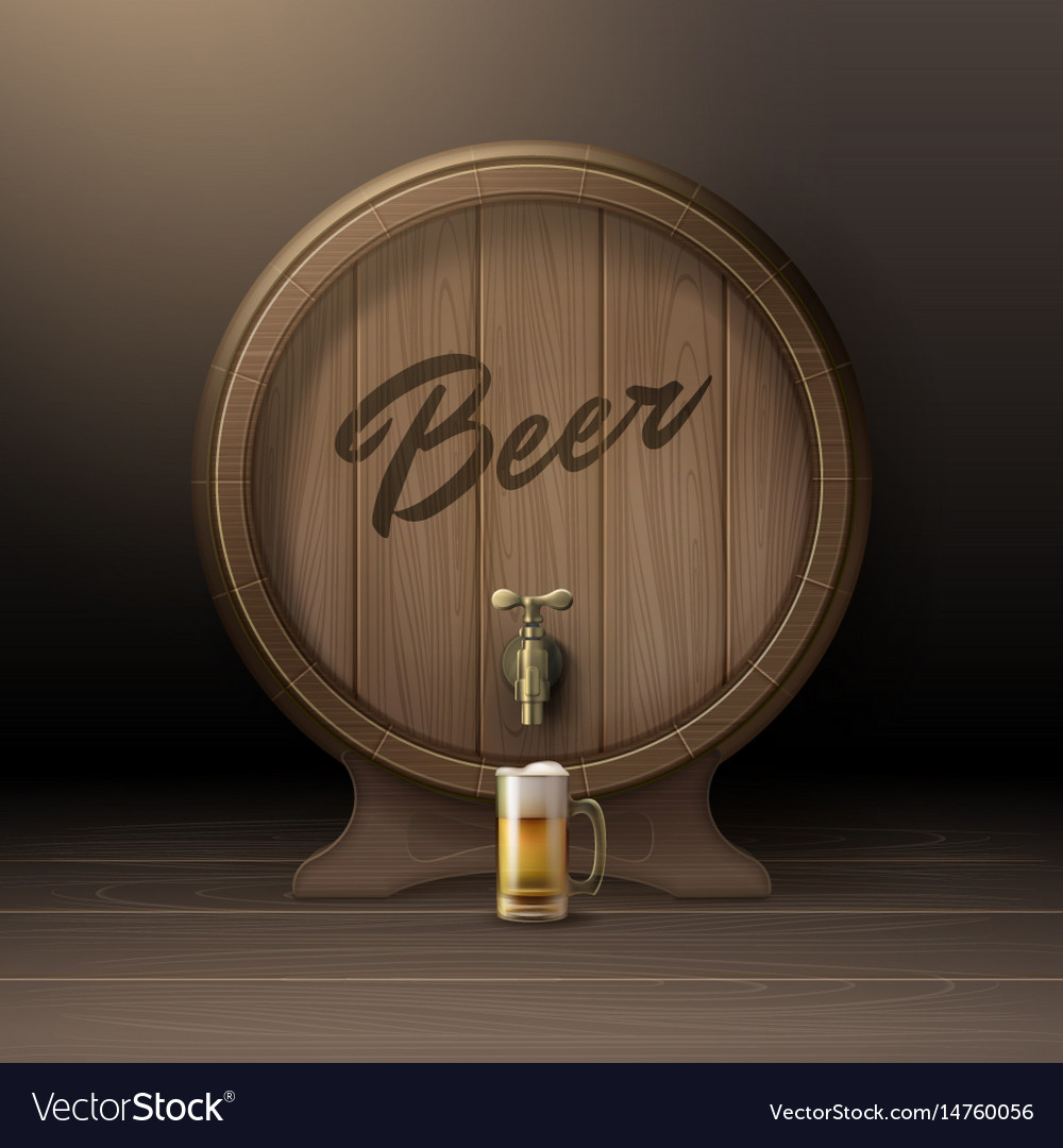 Wooden Beer Barrel Royalty Free Vector Image Vectorstock