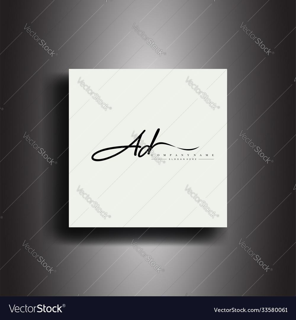 Ad signature style monogramcalligraphic lettering Vector Image