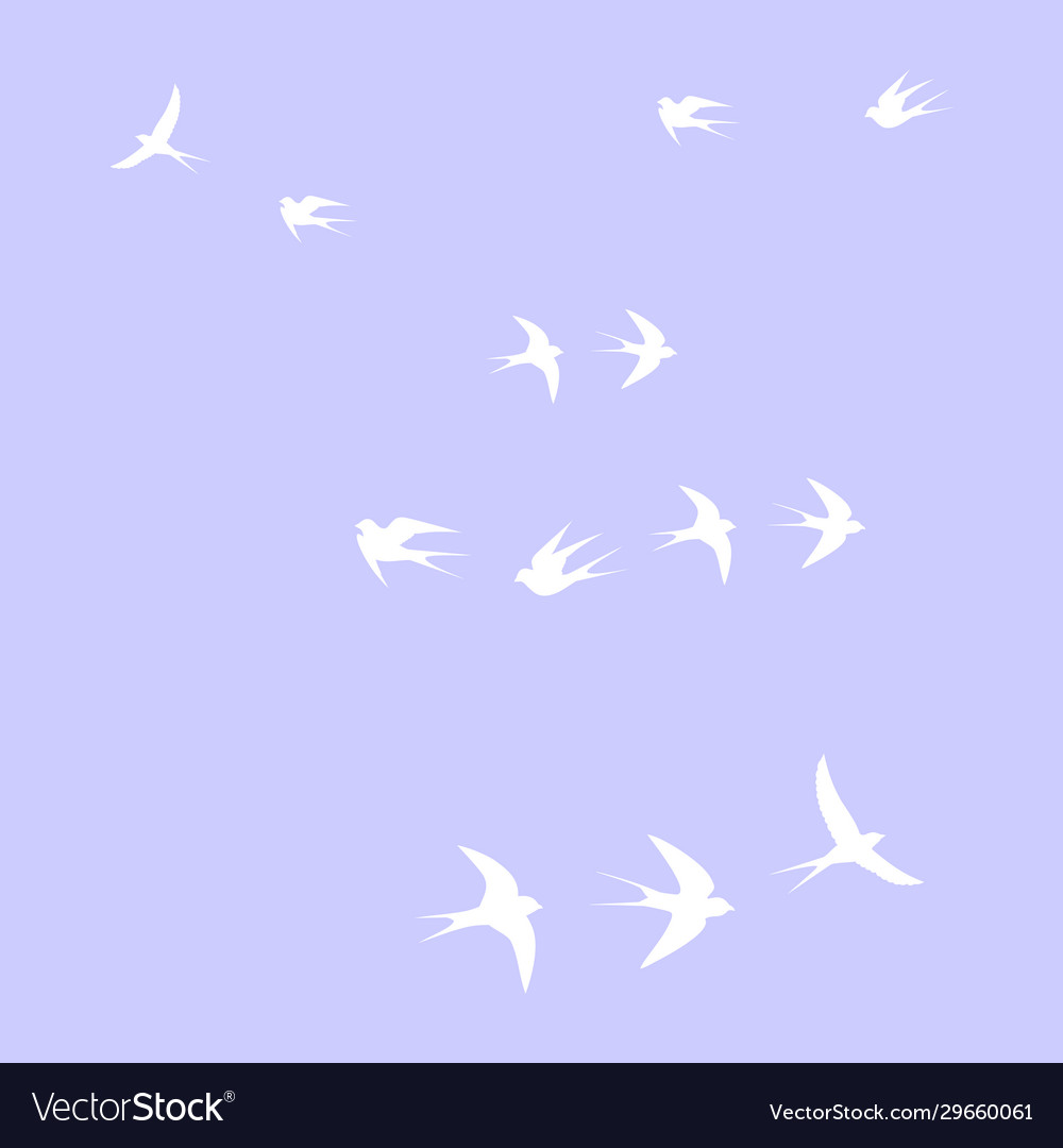 Birds are flying on a blue background Royalty Free Vector