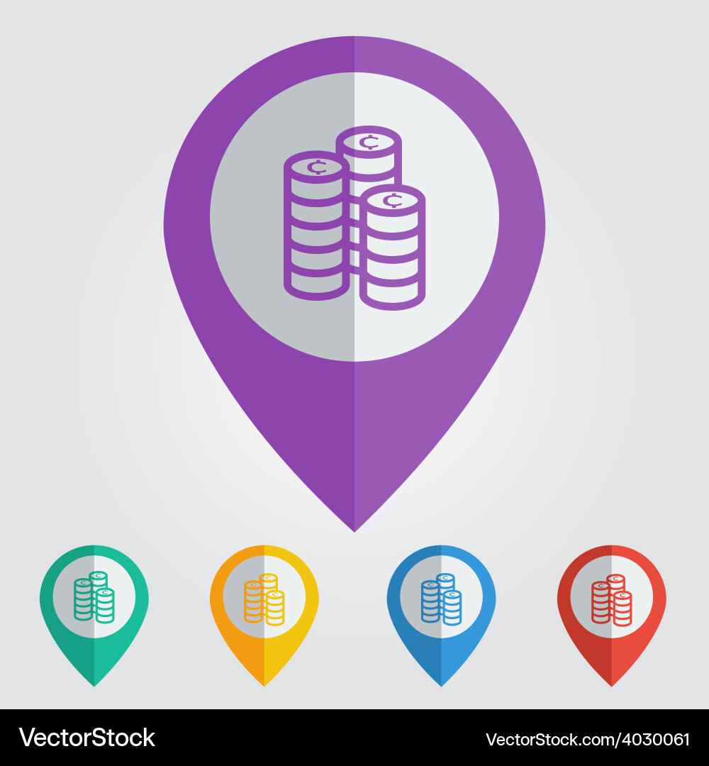 Coins flat Royalty Free Vector Image - VectorStock