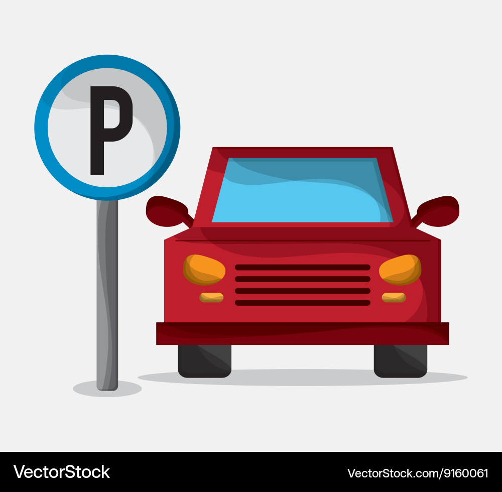 Parking lot design Park icon White background Vector Image