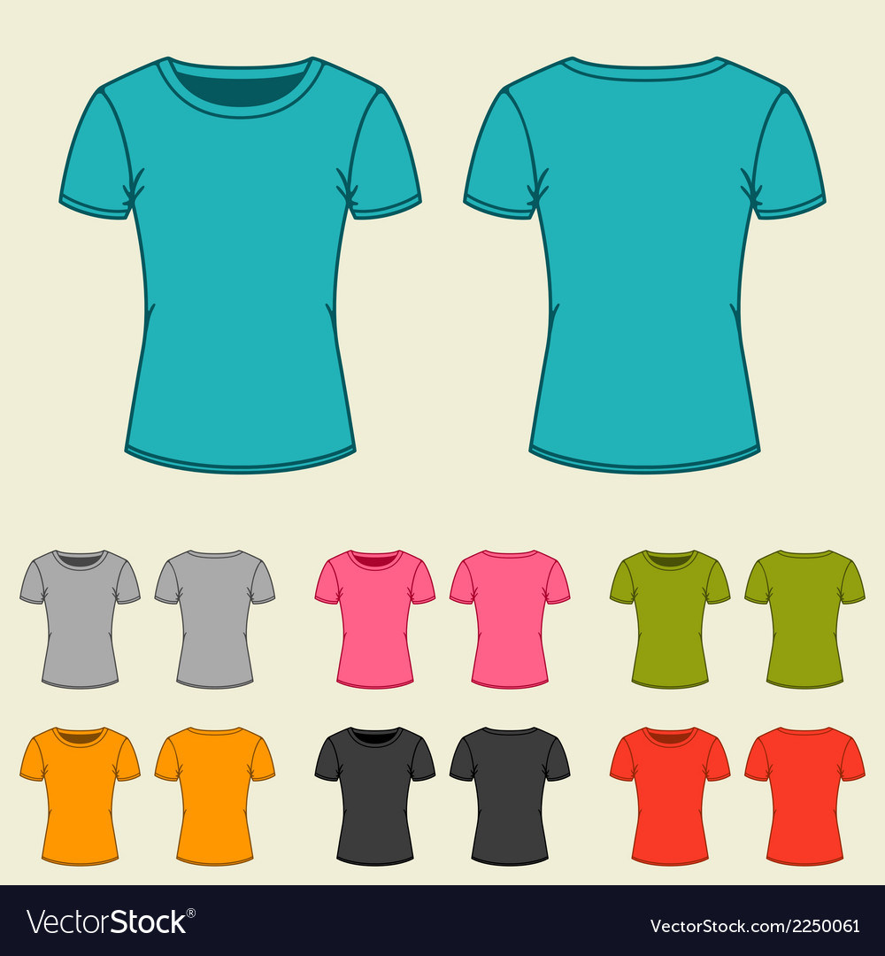 Set templates colored t-shirts for women Vector Image