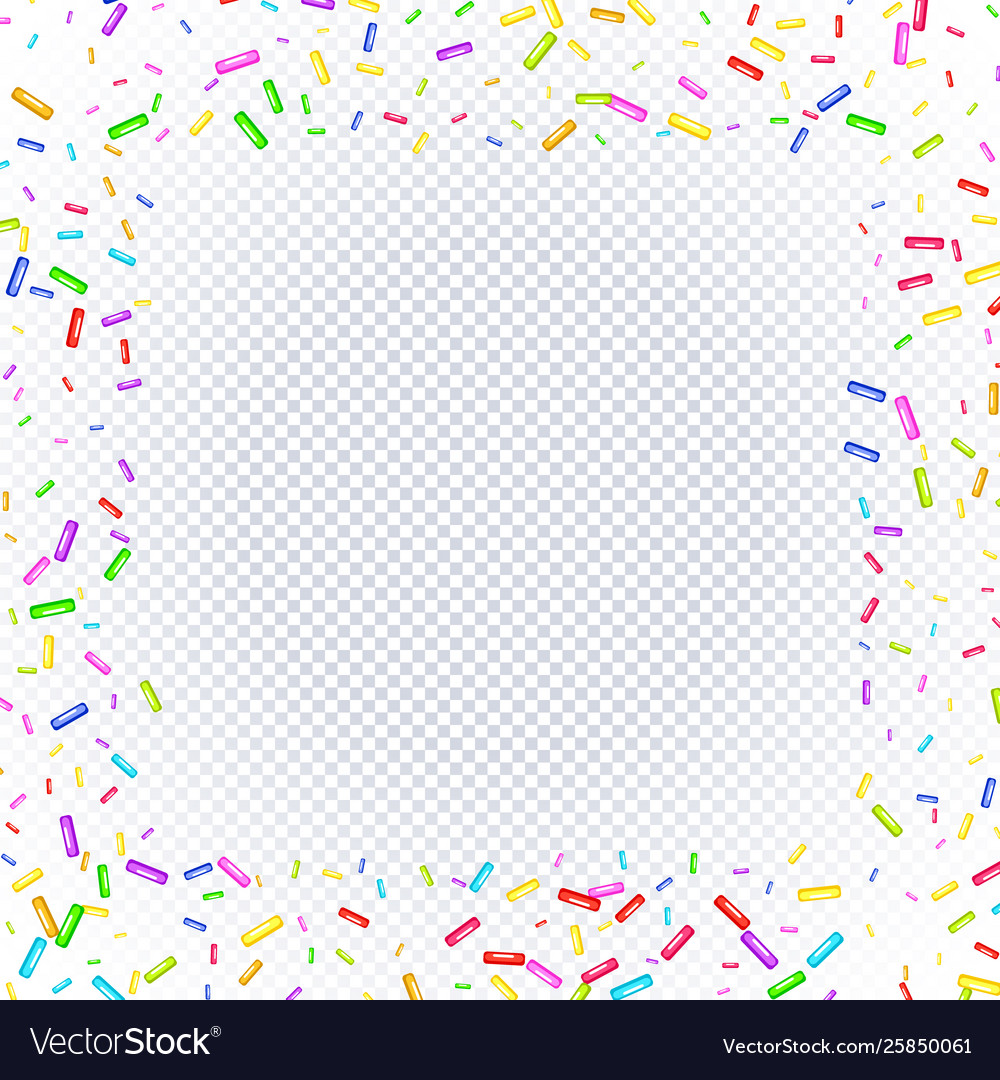 Sprinkles grainy frame on a transparent background
