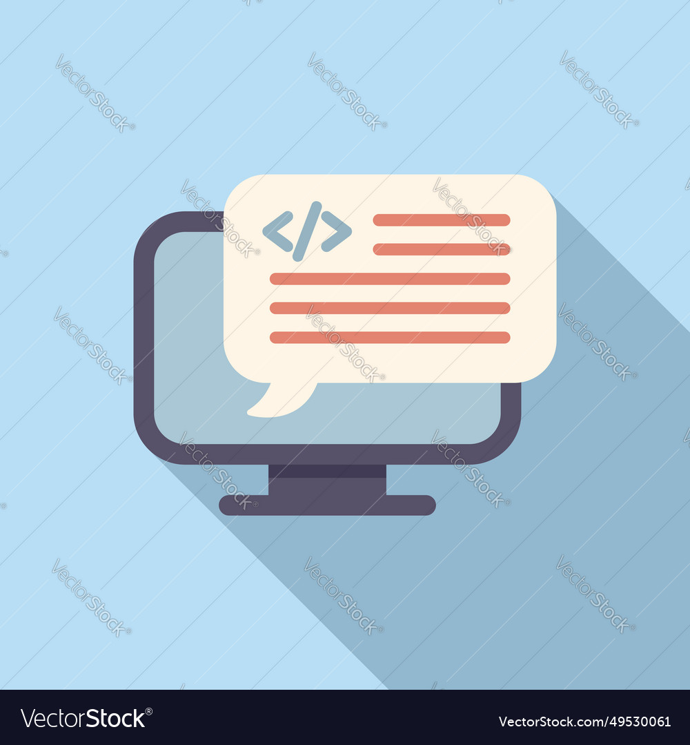 Web api code icon flat internet server Royalty Free Vector