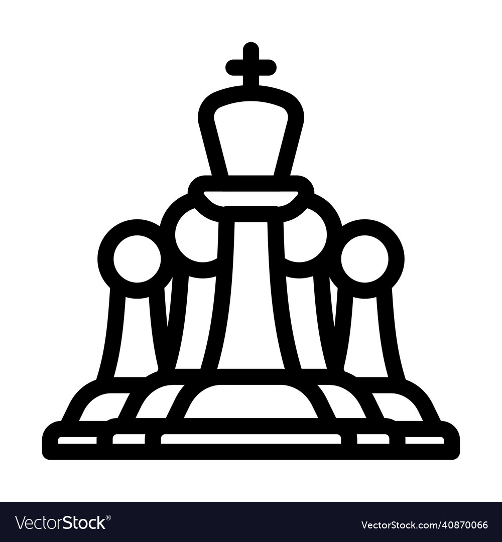 Chess game line icon Royalty Free Vector Image