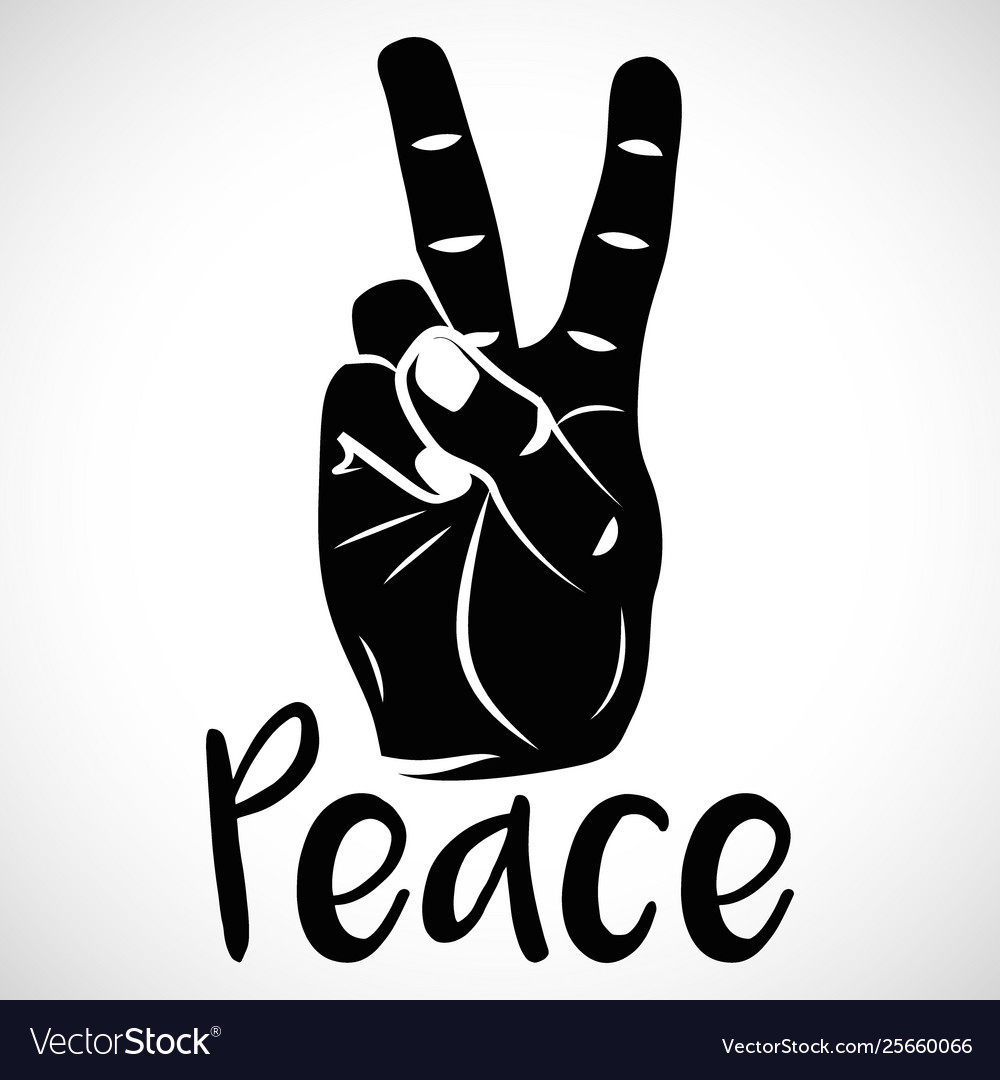 Icon hand peace sign Royalty Free Vector Image