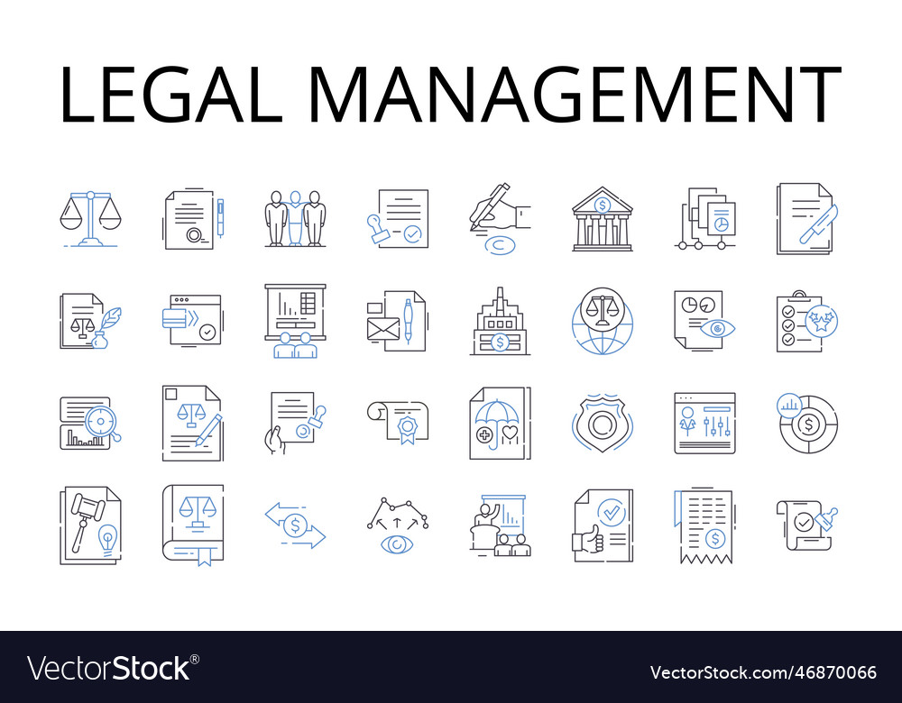 Legal management line icons collection medical Vector Image