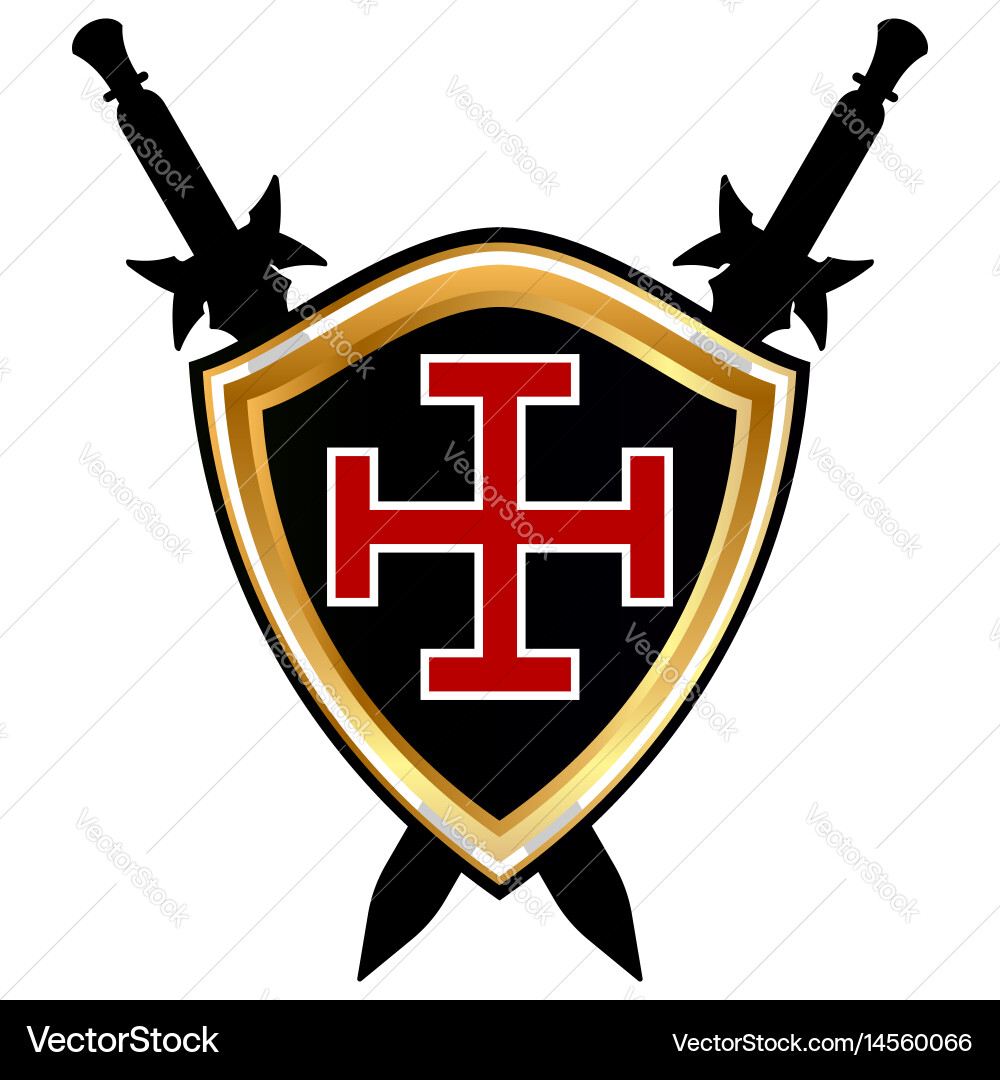 Templar shield icon Royalty Free Vector Image - VectorStock
