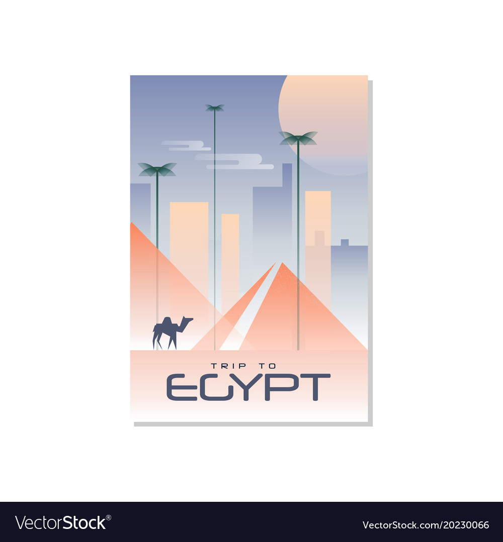 trip to egypt travel poster template touristic vector image travel poster template