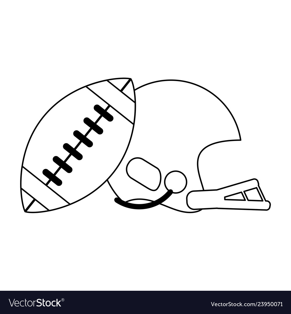 American football sport game black and white Vector Image