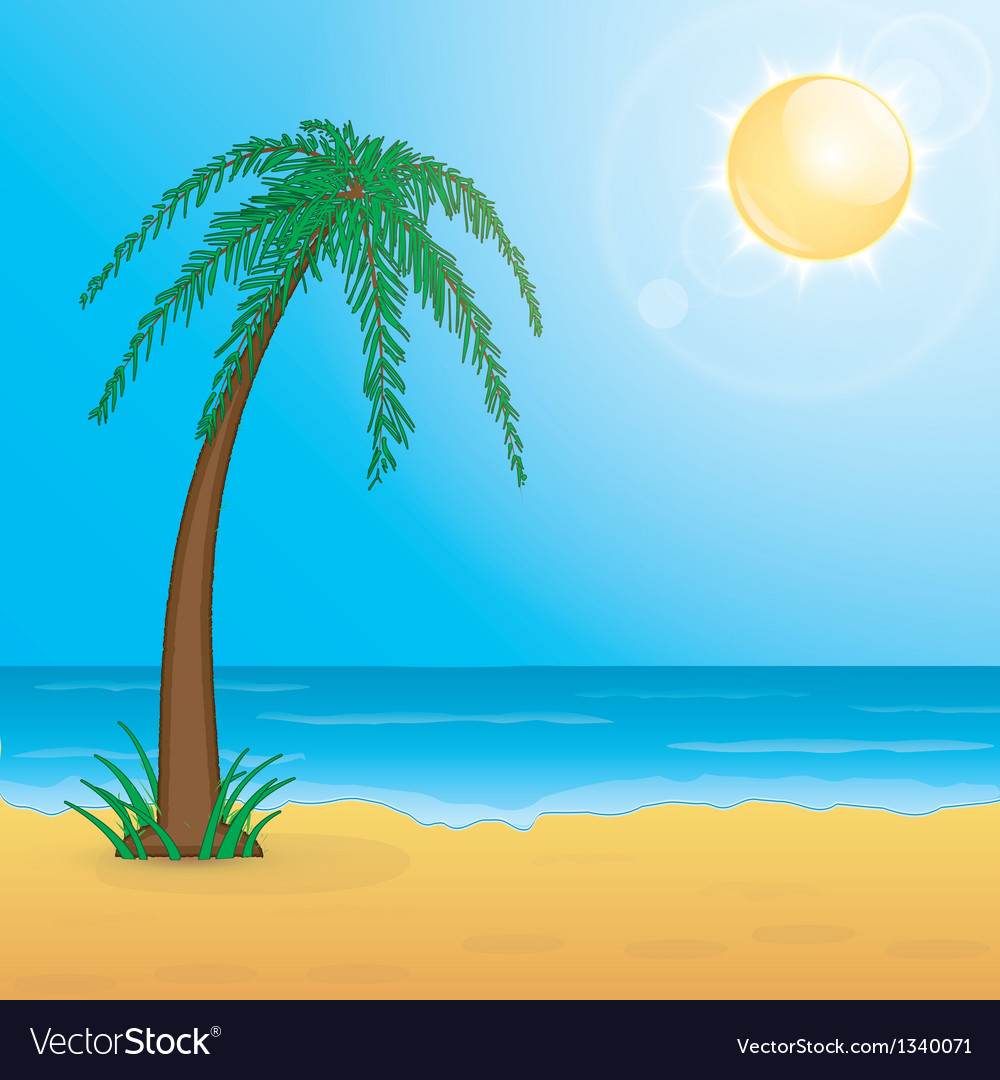 Beach landscape Royalty Free Vector Image - VectorStock