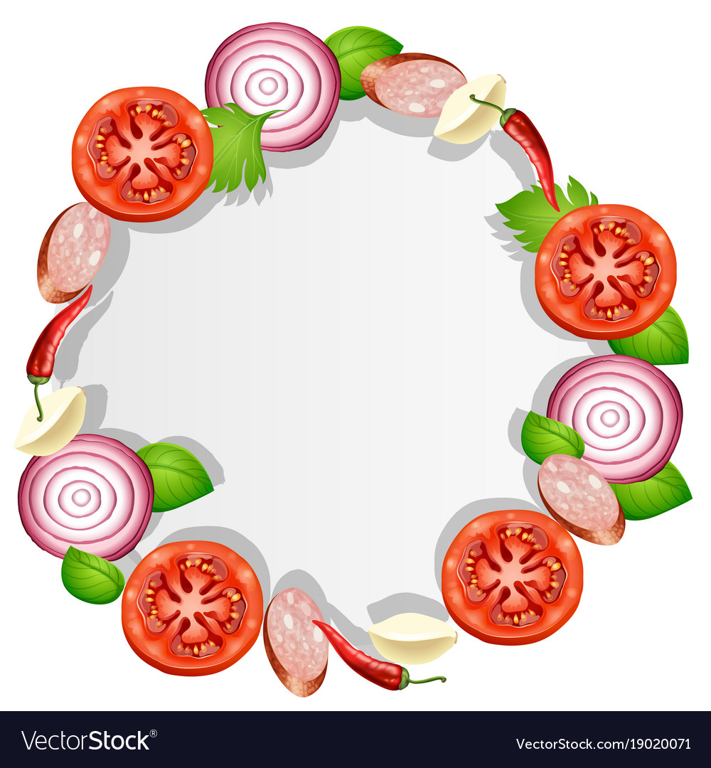 border template with fresh vegetables royalty free vector