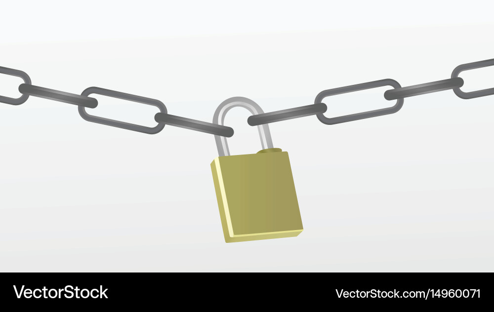 Chain and padlock Royalty Free Vector Image - VectorStock