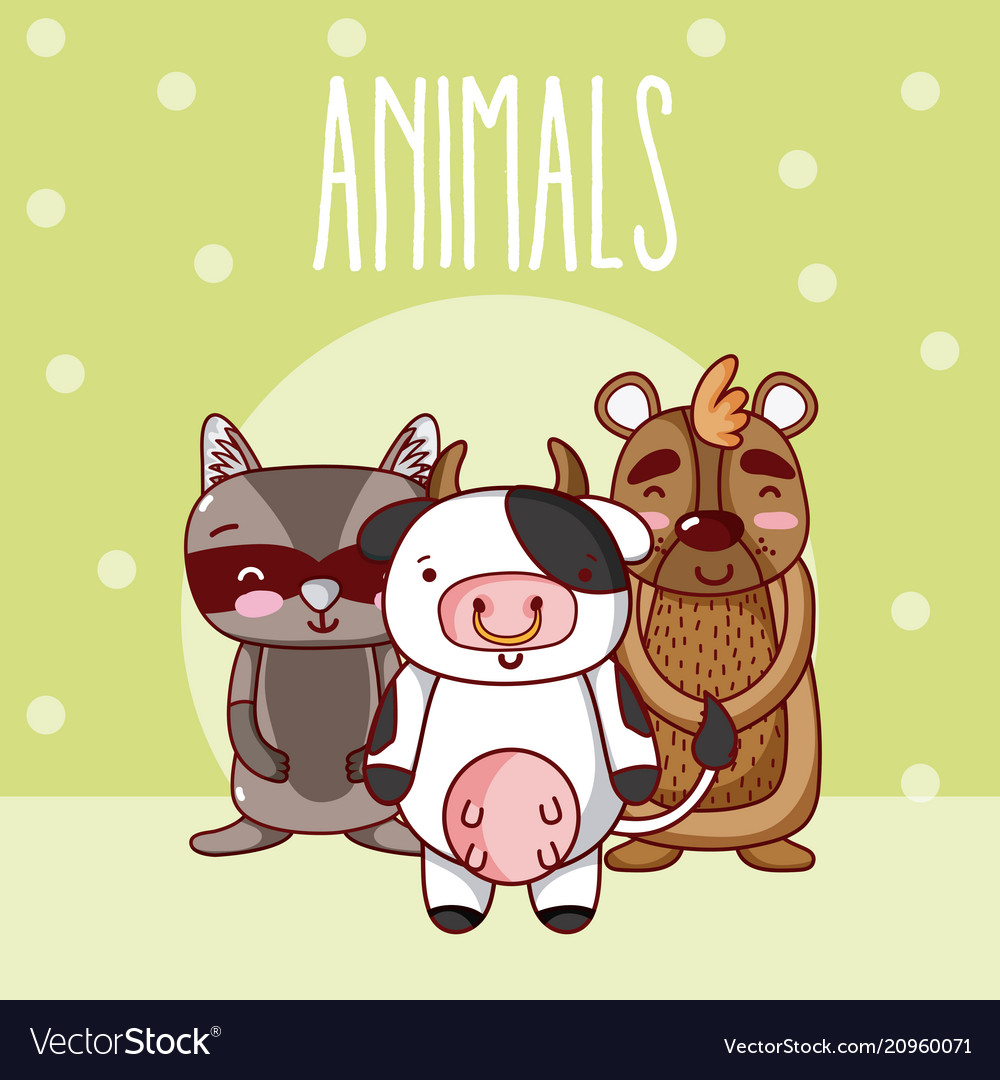 Cute animals friends cartoon Royalty Free Vector Image Cute animals friends cartoon Royalty Free Vector Image
