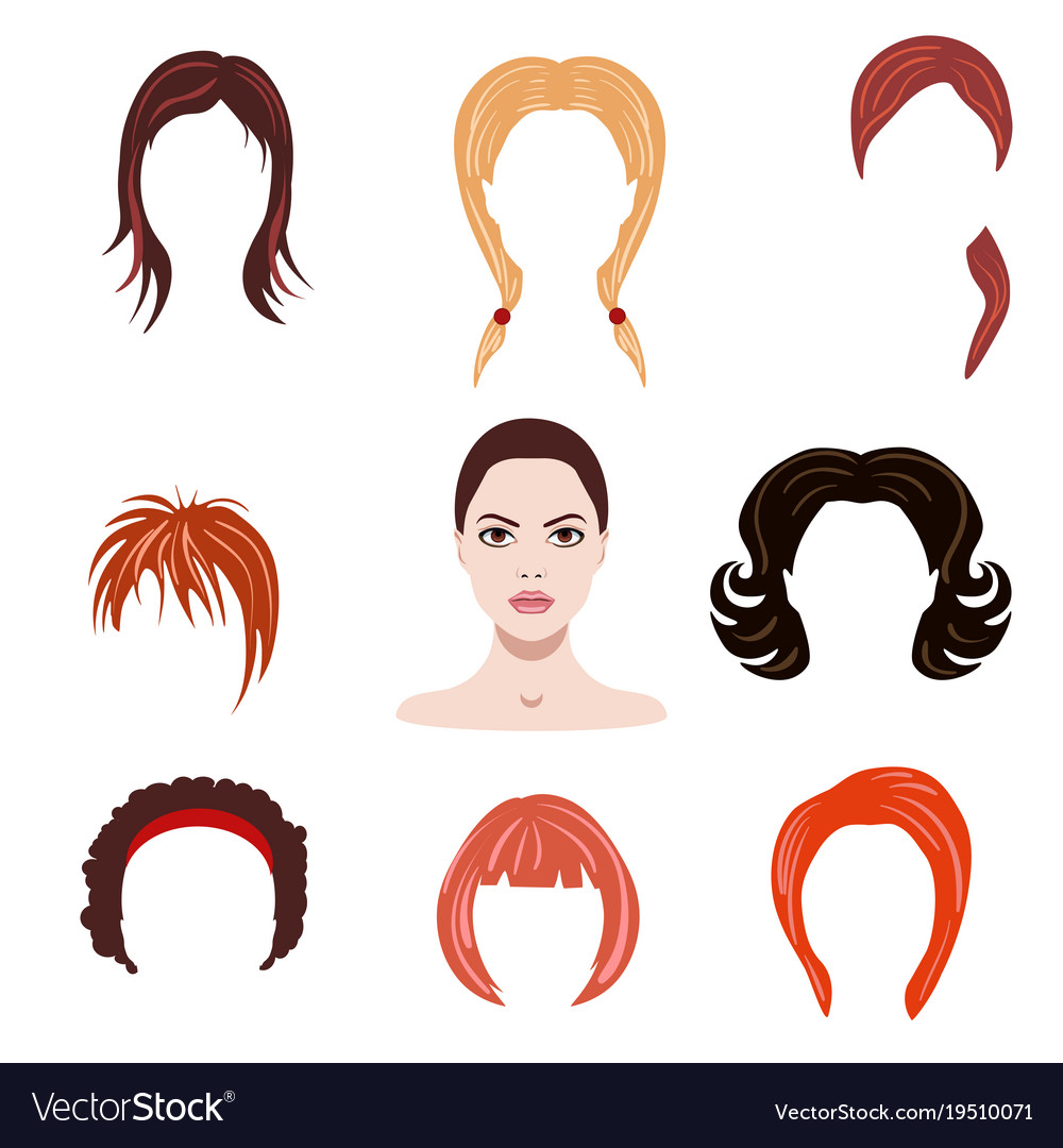 Hair styles collection Royalty Free Vector Image