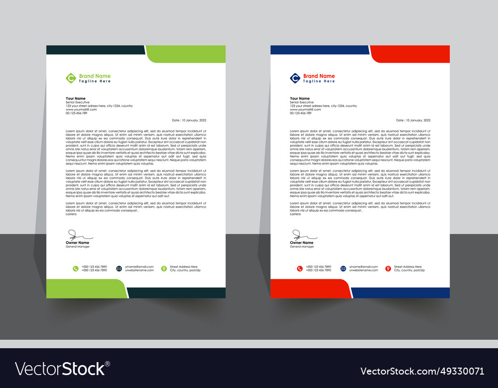 Modern letter head design template Royalty Free Vector Image