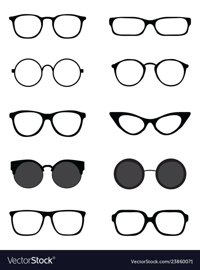 Silhouettes Different Eyeglasses Royalty Free Vector Image 3889